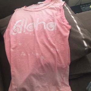 aloha distressed tank top